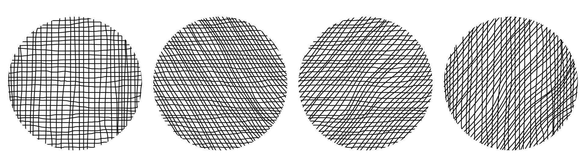 isto imagem monitores uma coleção do quatro intrincadamente projetado esferas com moiré padrões, retratado dentro monocromático contra uma limpar, sem adornos pano de fundo. vetor