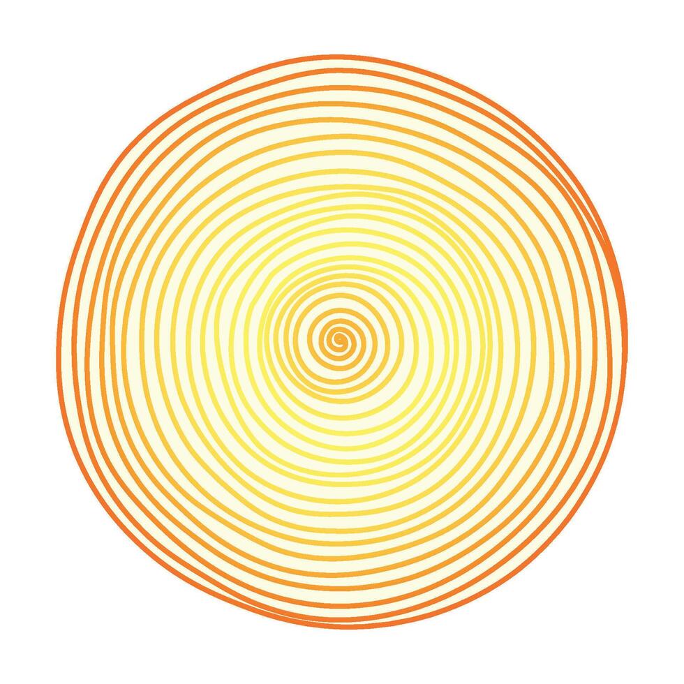 uma vibrante gráfico imagem exibindo uma espiral este transição dentro cor a partir de amarelo dentro a Centro para laranja em a exterior arestas. vetor ilustração