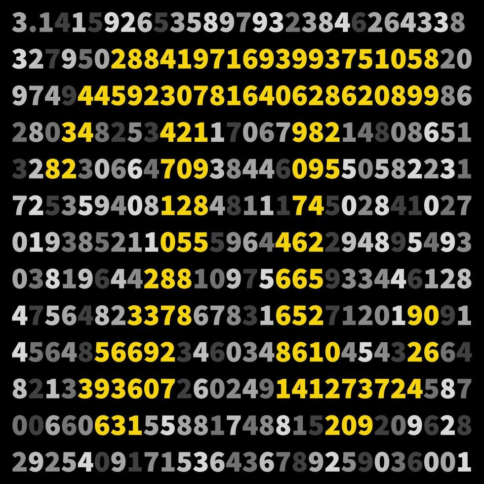 feliz pi dia - 3,14 bandeira. amarelo pi números Matemáticas moderno vetor ilustração