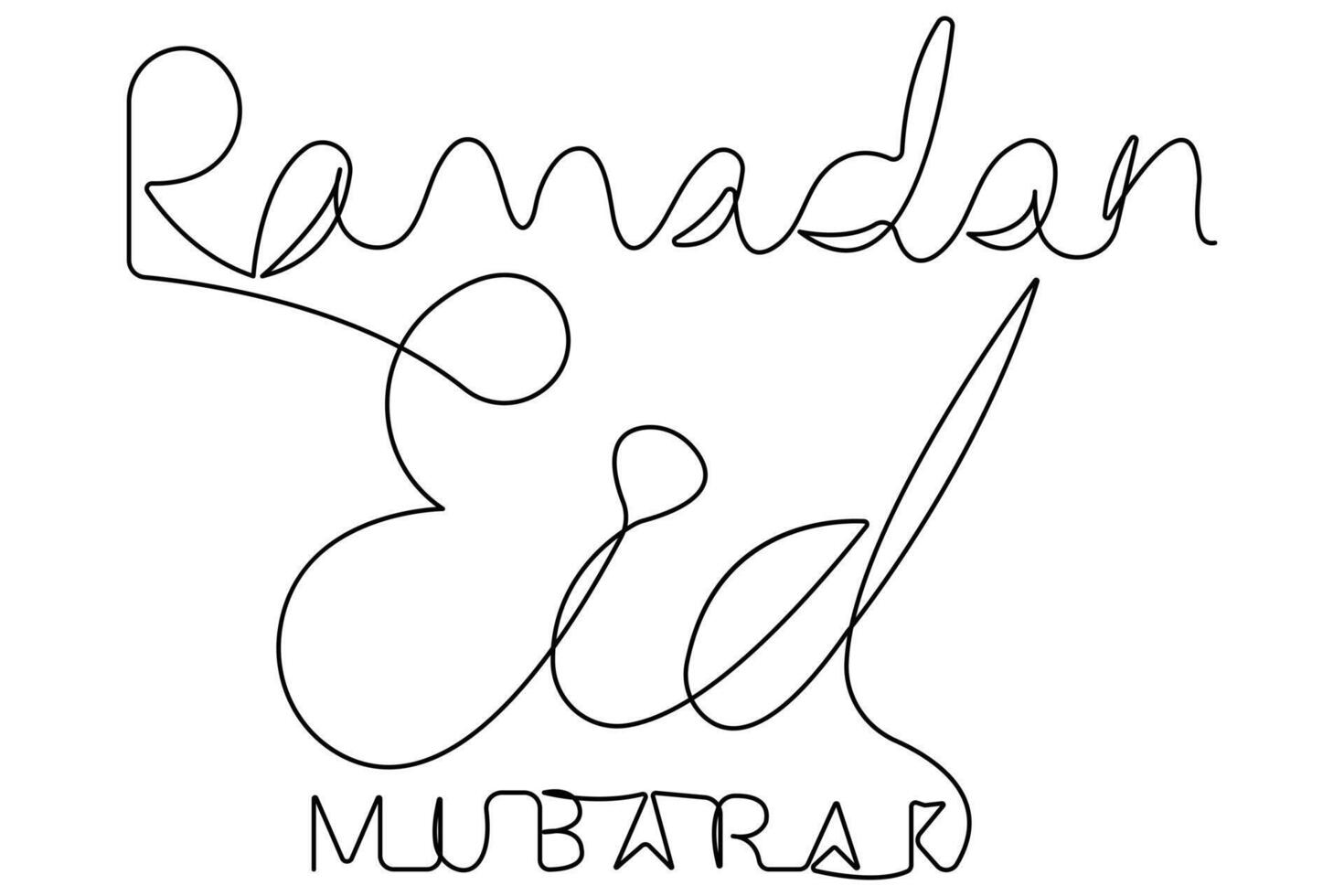 islâmico decoração conceito Ramadã kareem contínuo 1 linha arte desenhando do eid Mubarak vetor ilustração