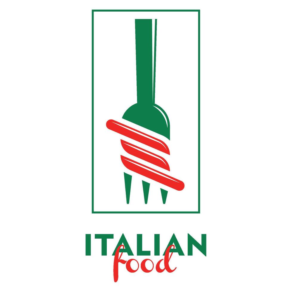 italiano Comida local Comida logotipo vetor ilustração