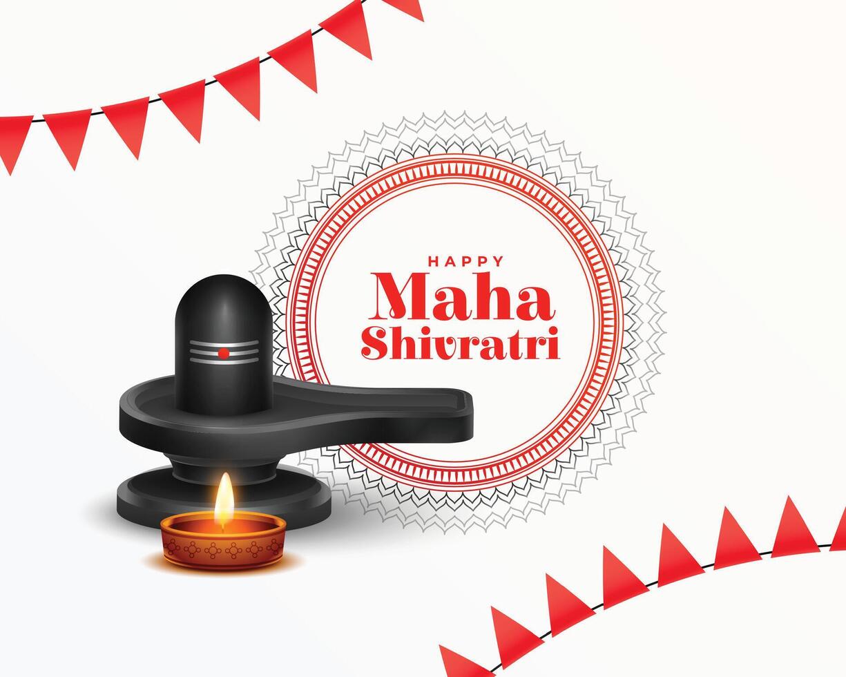 decorativo feliz maha Shivratri cumprimento fundo com brilhando diya vetor