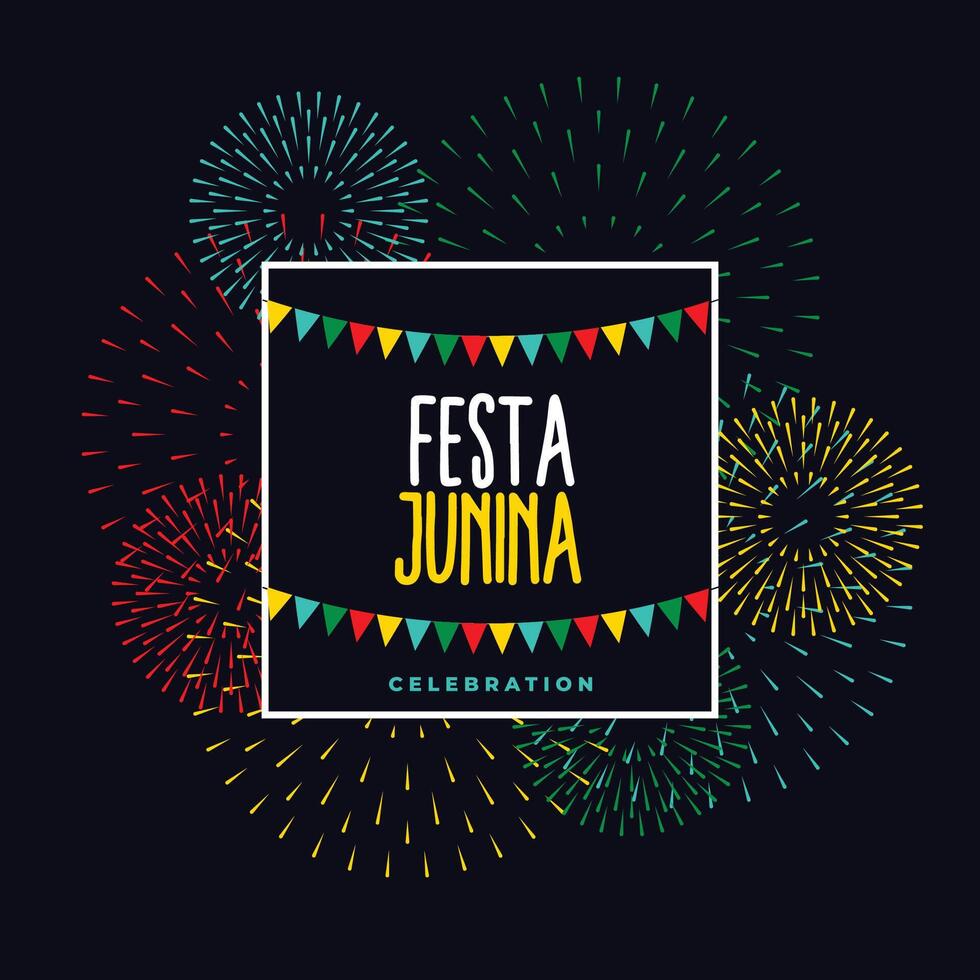 festa junina fogos de artifício celebração festa fundo vetor