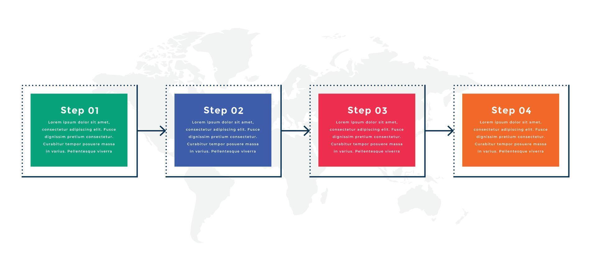 profissional Linha do tempo infográfico modelo com quatro passos vetor