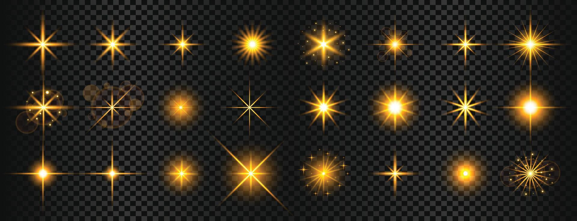 conjunto do transparente luz das estrelas partícula fundo adicionar uma brilhar do glamour vetor
