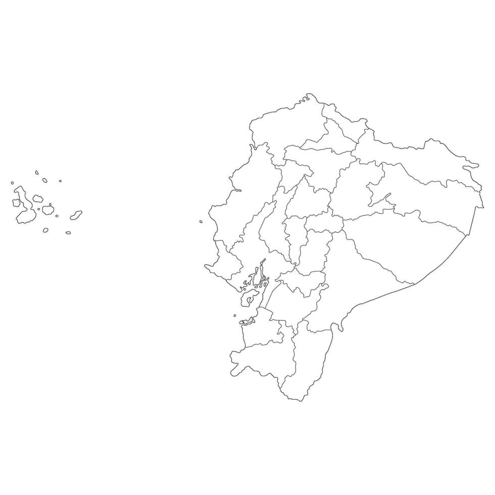 Equador mapa. mapa do Equador dentro administrativo províncias dentro branco cor vetor