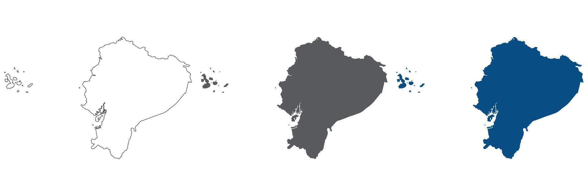 Equador mapa. mapa do Equador dentro cor vetor