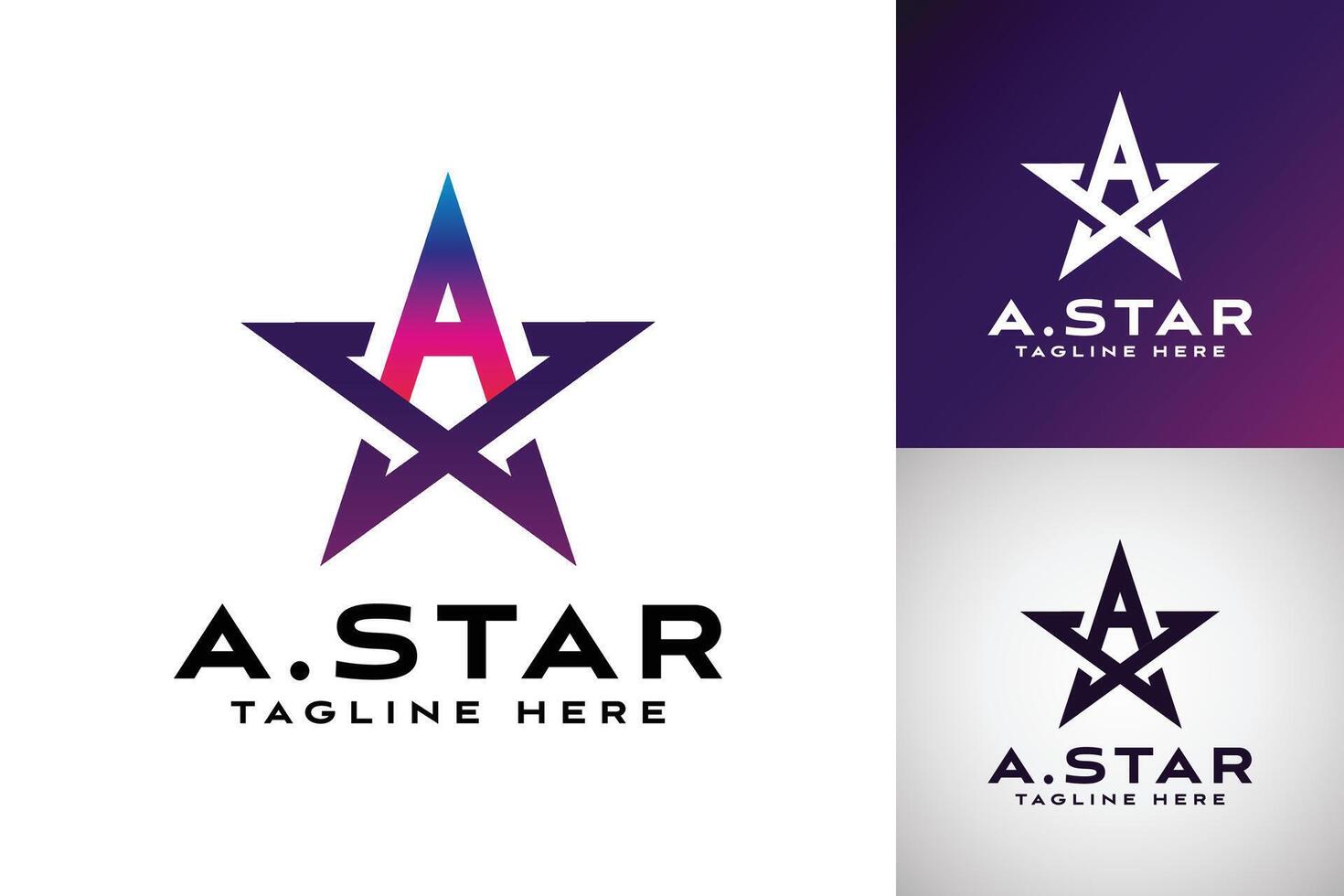 moderno estilo carta uma combinação Estrela logotipo Projeto vetor