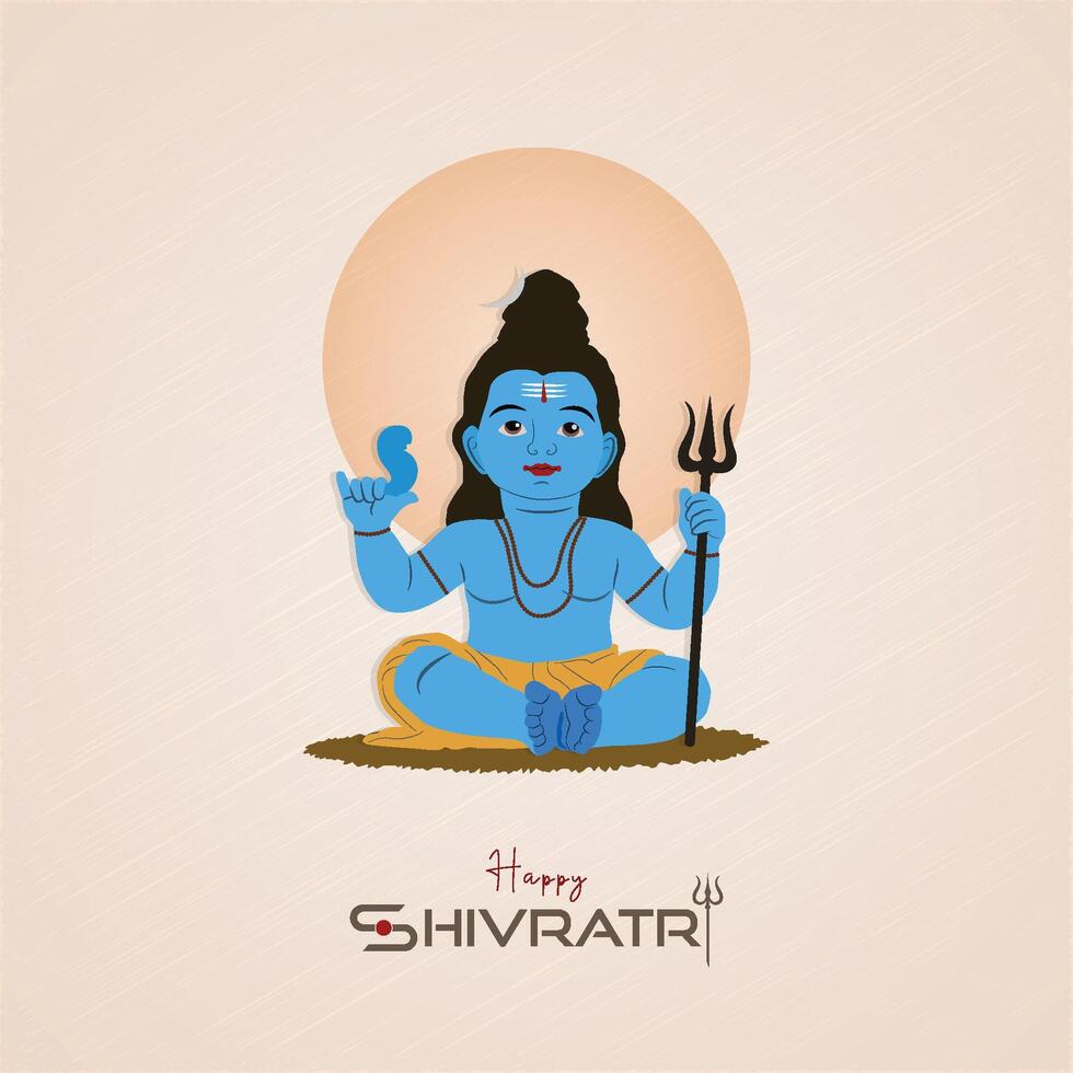 maha Shivratri poster, vetor. ilustração. do senhor. Shiva, para feliz hindu, religião, festival, criativo, fundo, indiano Deus vetor