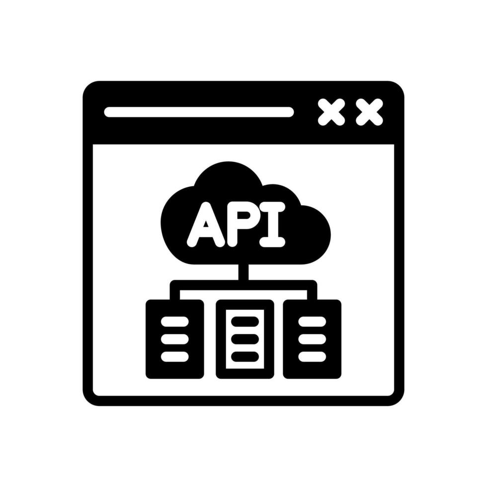 api interface ícone dentro vetor. logótipo vetor