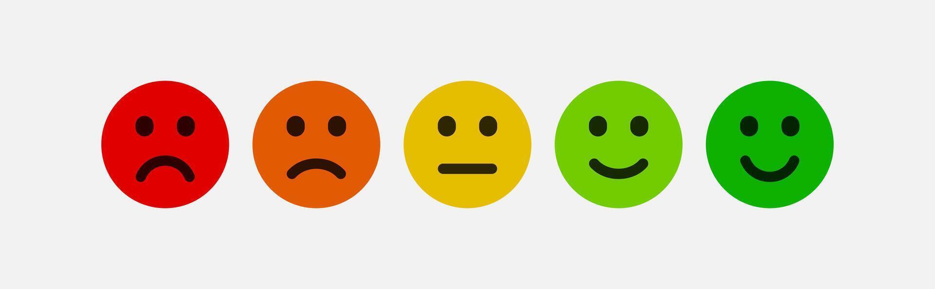 emocional humor escala emoji. cliente satisfação indicador emoticons isolado vetor. vetor