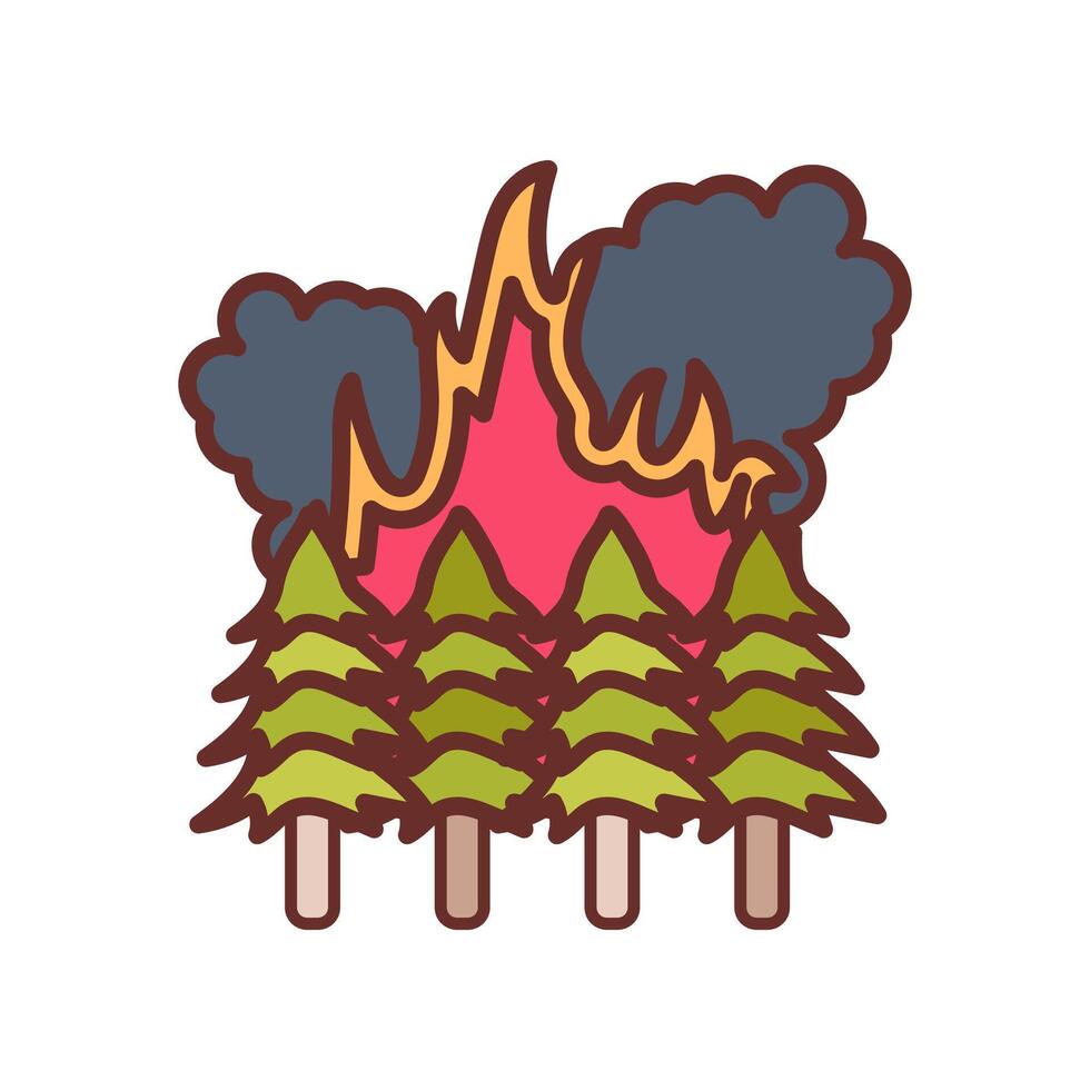 queimar árvores ícone dentro vetor. logótipo vetor