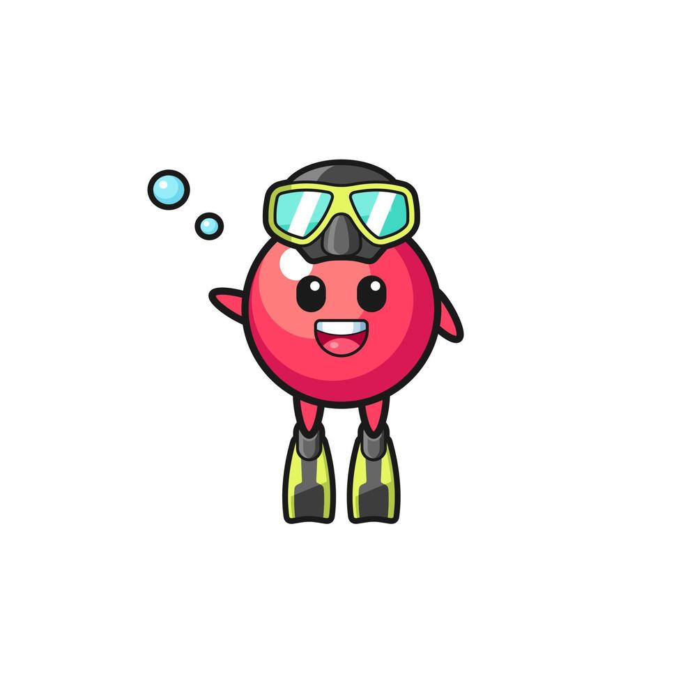 o personagem de desenho animado do mergulhador de cranberry vetor