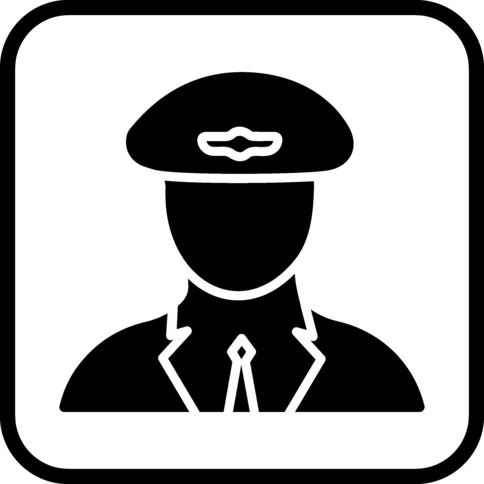 ícone de vetor de capitão de voo