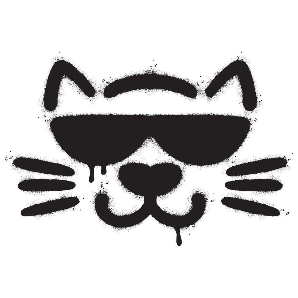 spray pintado grafite gato ícone palavra pulverizado isolado com uma branco fundo. grafite gatinha placa com sobre spray dentro Preto sobre branco. vetor ilustração.