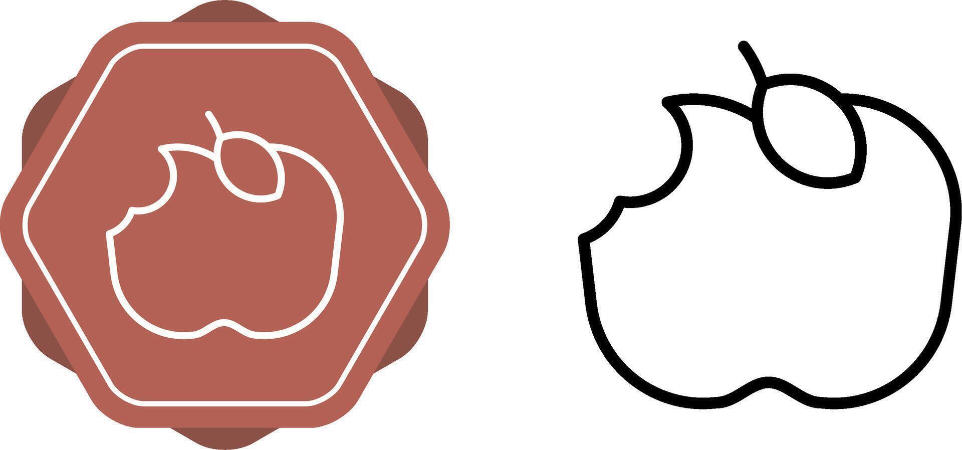 maçã comido vetor ícone