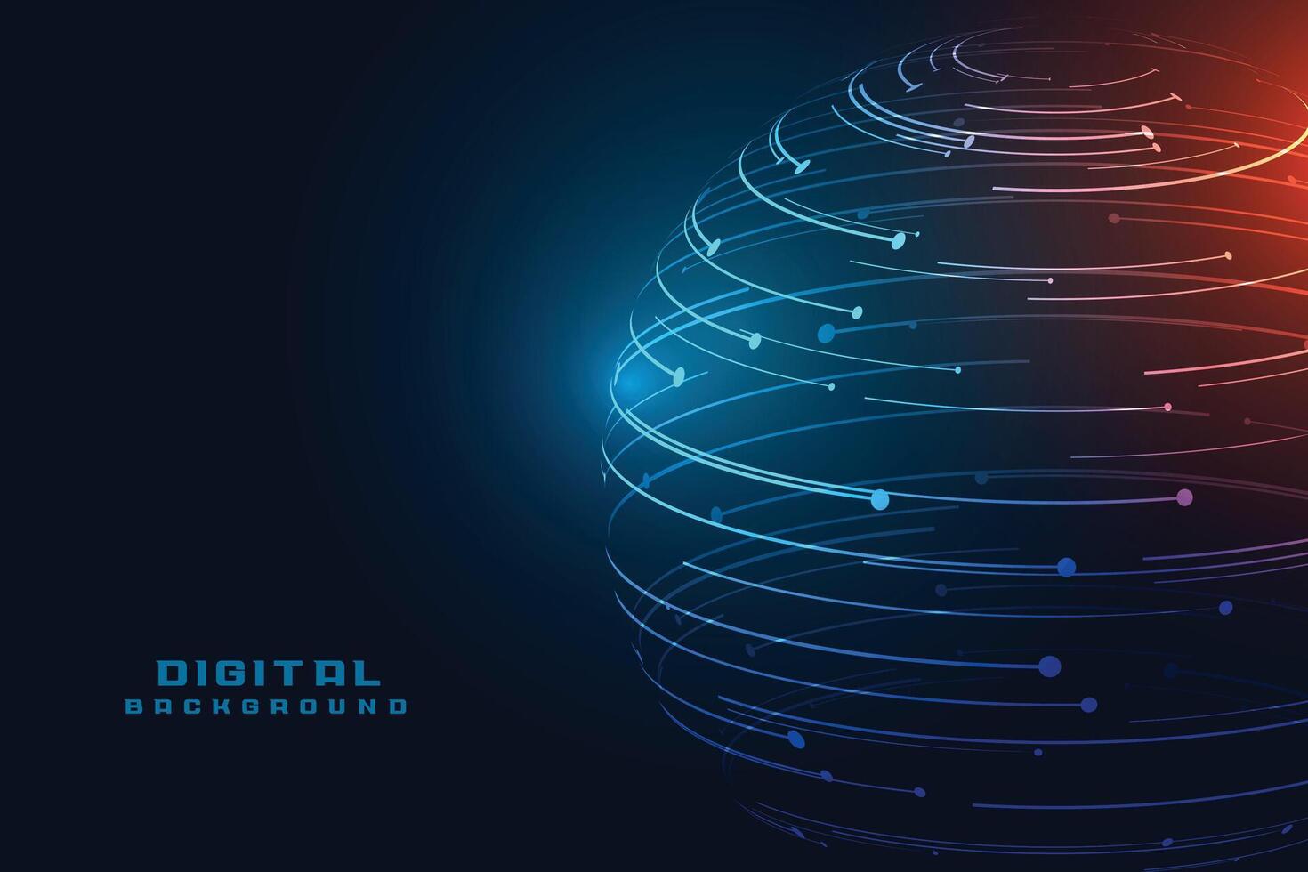 tecnologia esfera com digital linhas notícia fundo vetor