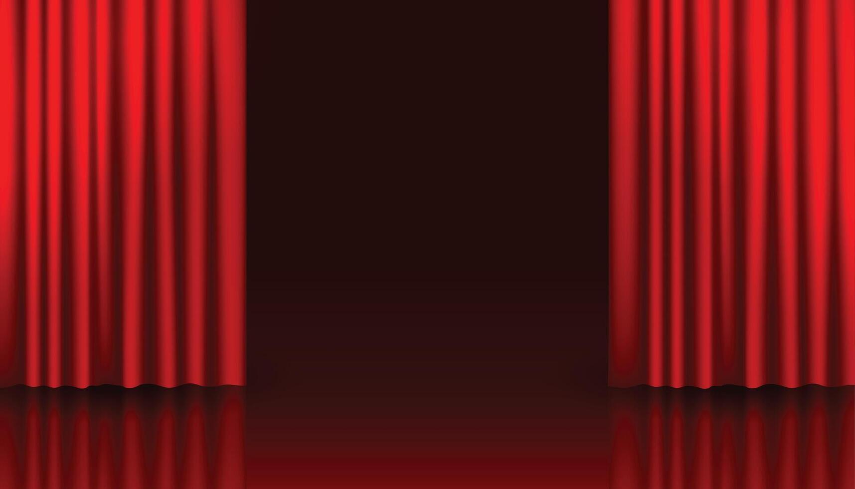 perfeito teatro etapa bandeira com aberto vermelho cortina vetor