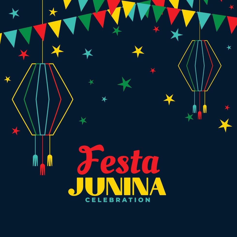 celebração cartão para festa junina evento vetor ilustração