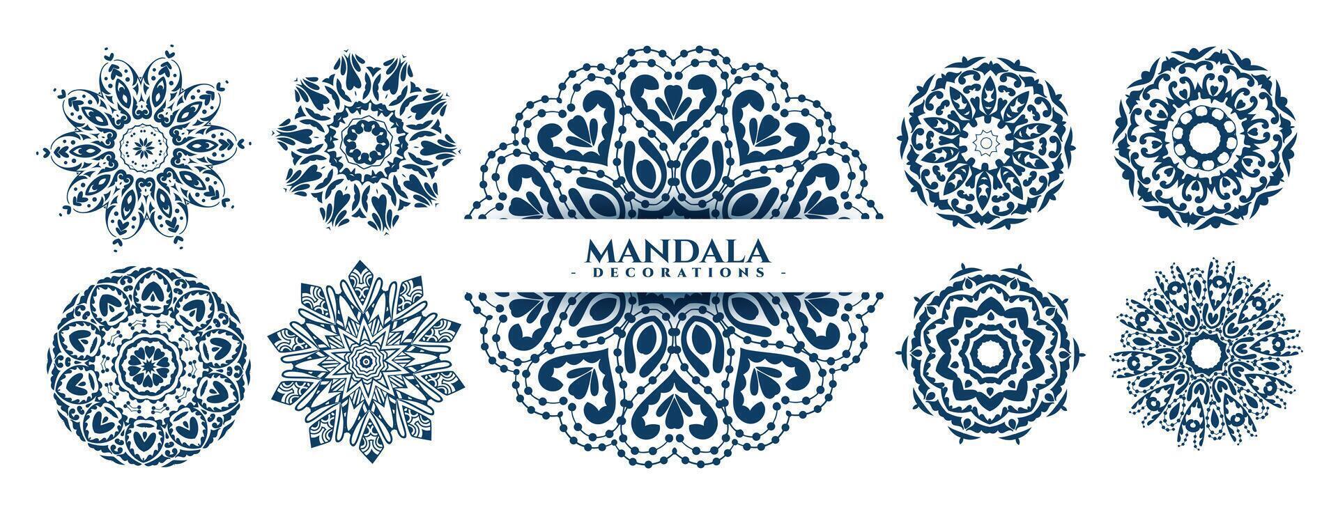 étnico estilo mandala estilo padrões grande conjunto vetor