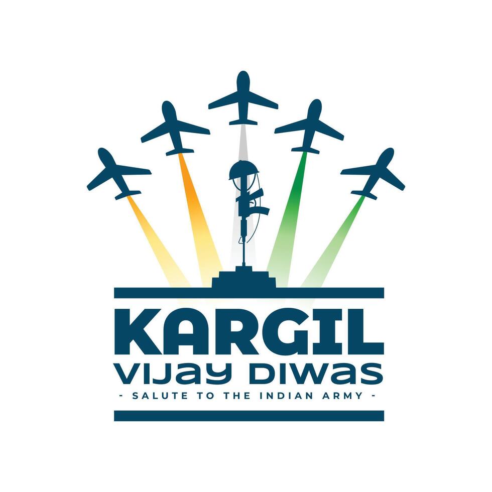 Dia 26 Julho Kargil vijay diwas liberdade fundo com lutador avião vetor