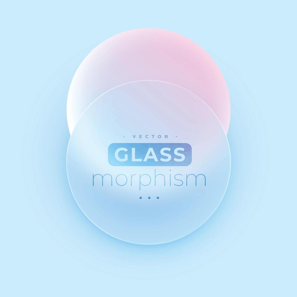 embaçado morfismo de vidro fundo com em branco acrílico esfera quadro, Armação vetor