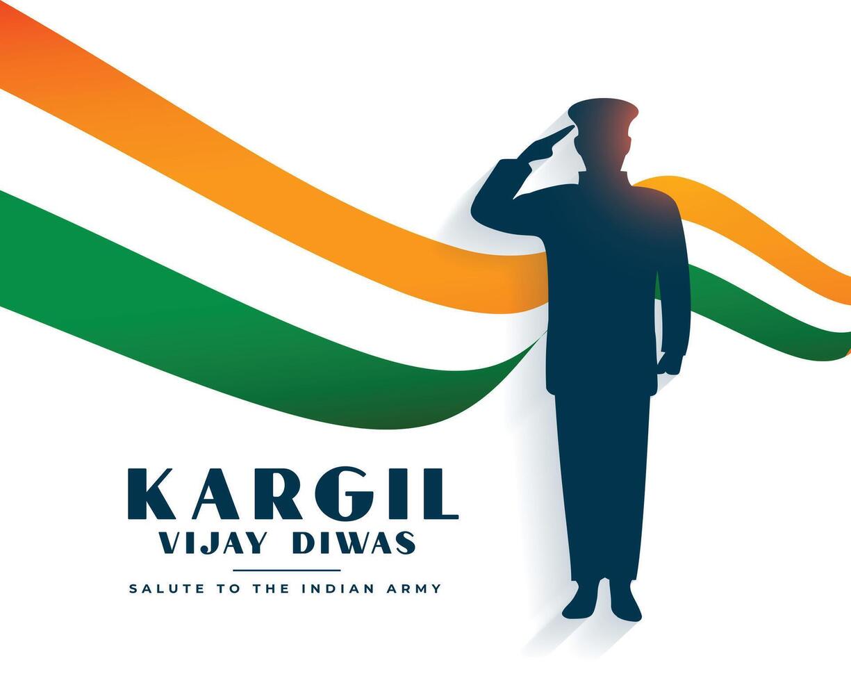 Dia 26 Julho Kargil vitória dia fundo com patriótico soldado vetor