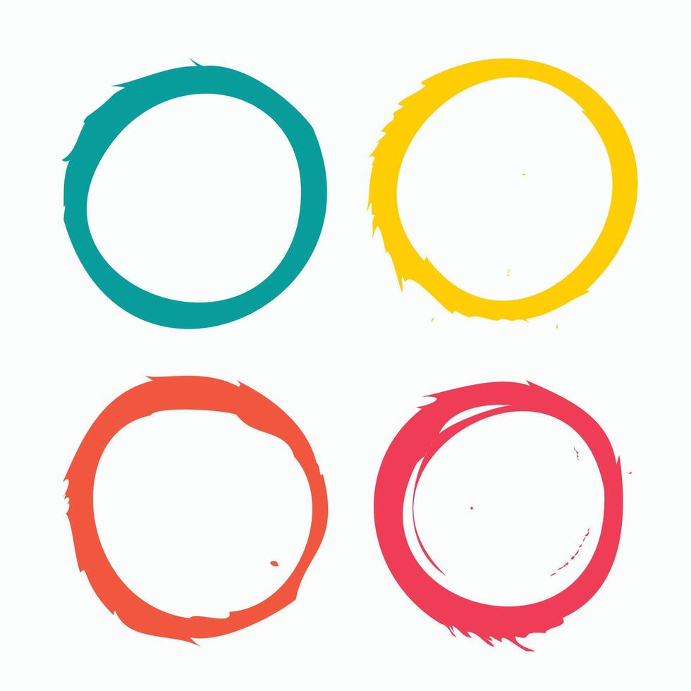 conjunto do colorida sujo circular forma quadro, Armação com sujo efeito vetor