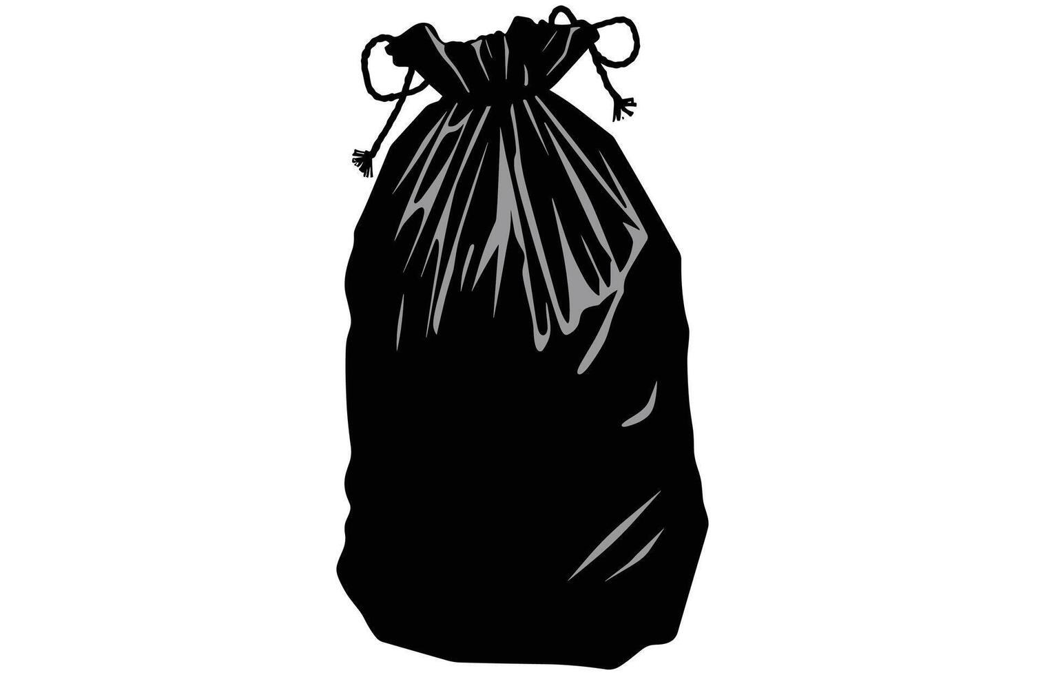 lixo saco silhueta ícone, pacotes com lixo vetor ilustração do grande Preto plástico bolsas.