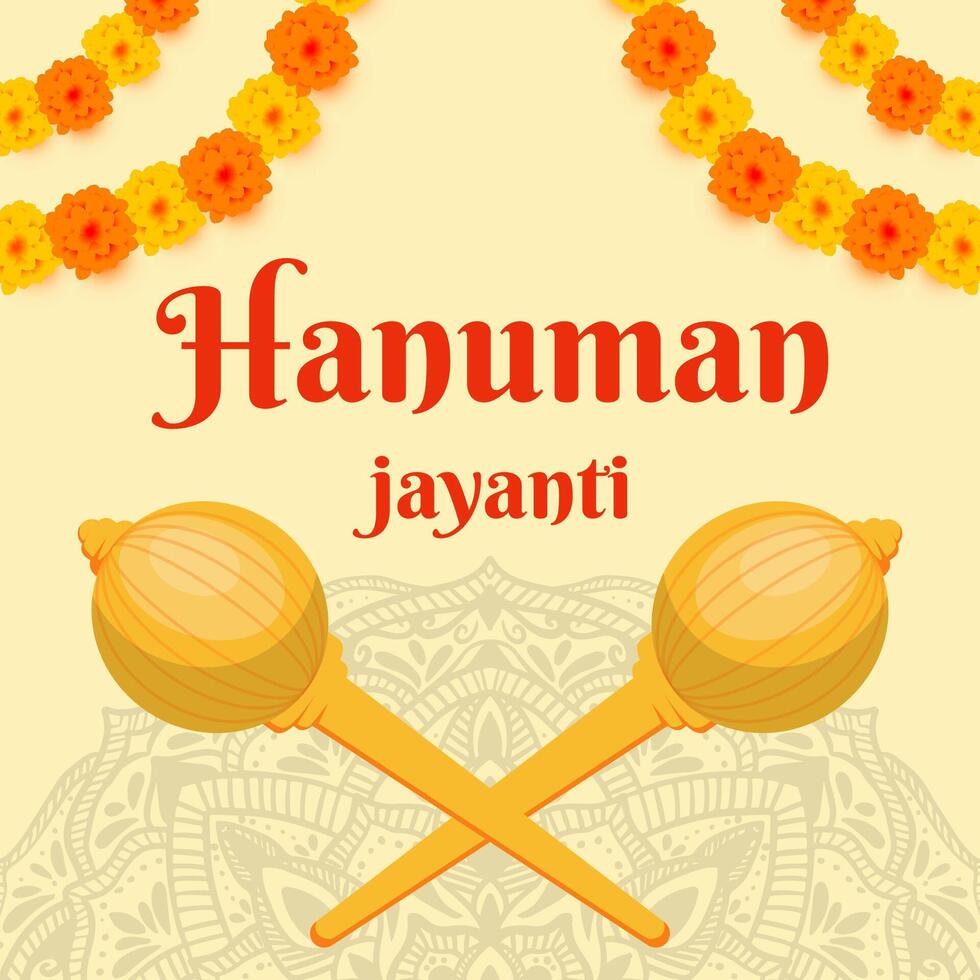 plano vetor Projeto estilo Hanuman Jayanti ilustração