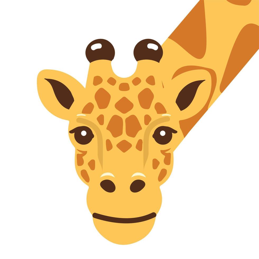 fofa girafa animal cabeça vetor