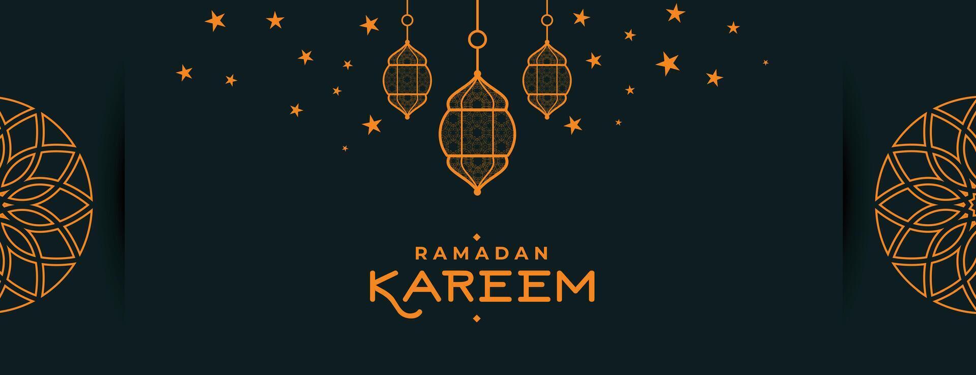plano islâmico Ramadã kareem festival bandeira Projeto vetor
