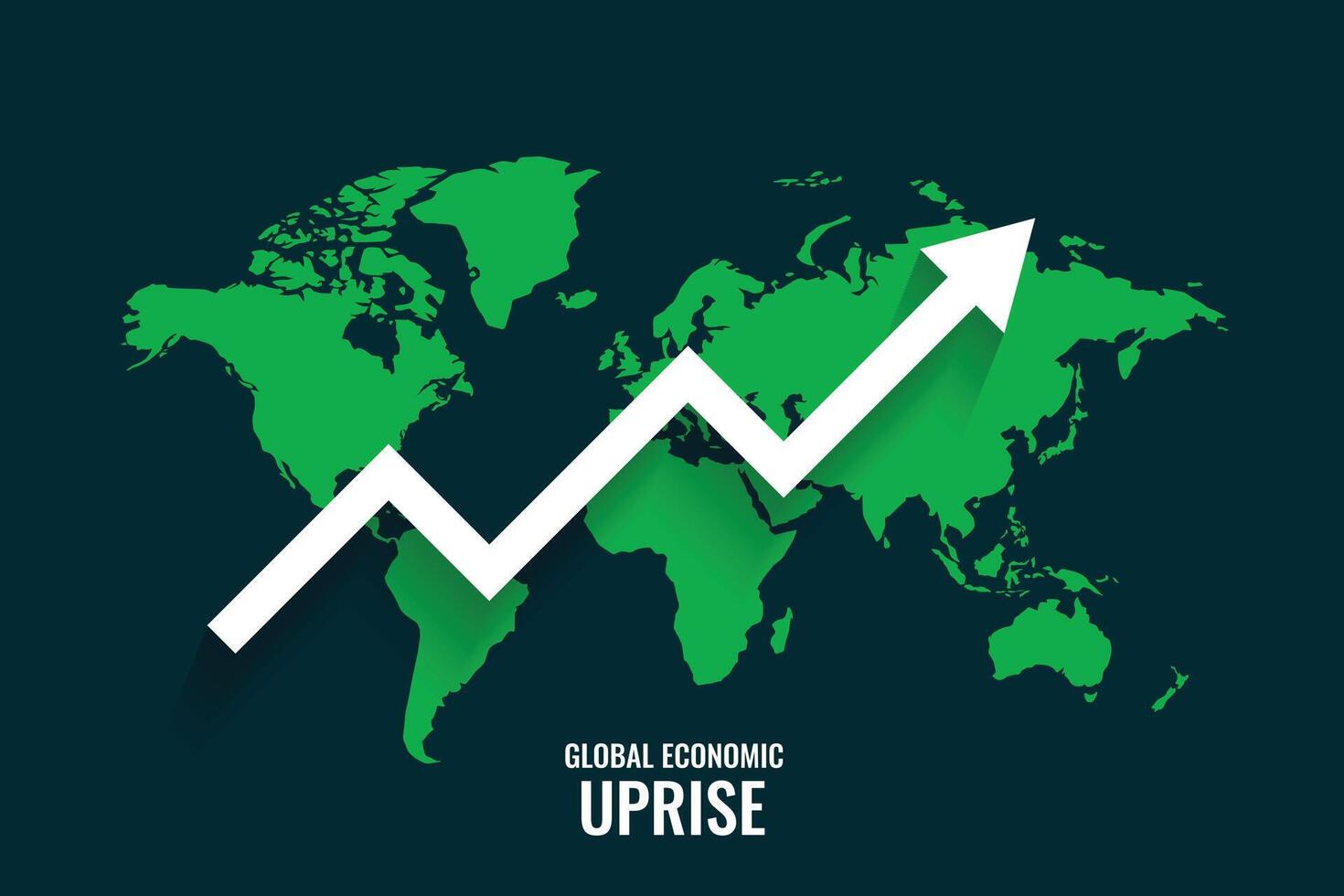 global o negócio crescimento com para cima seta e mundo mapa vetor