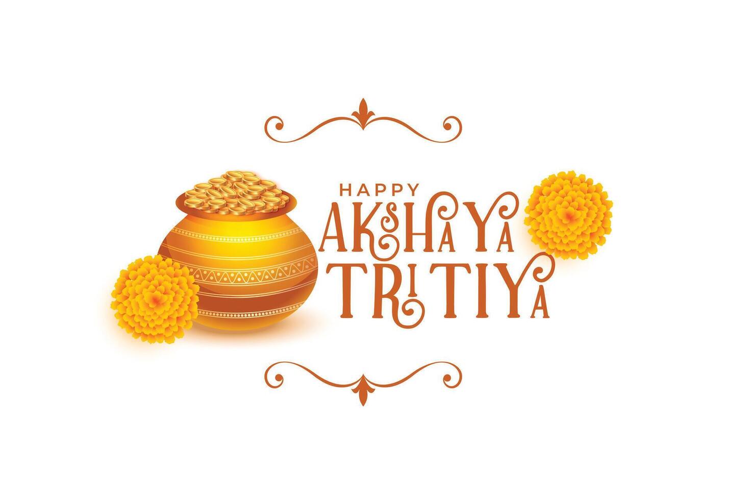 feliz akshaya tritiya fundo com kalash e dourado moedas vetor