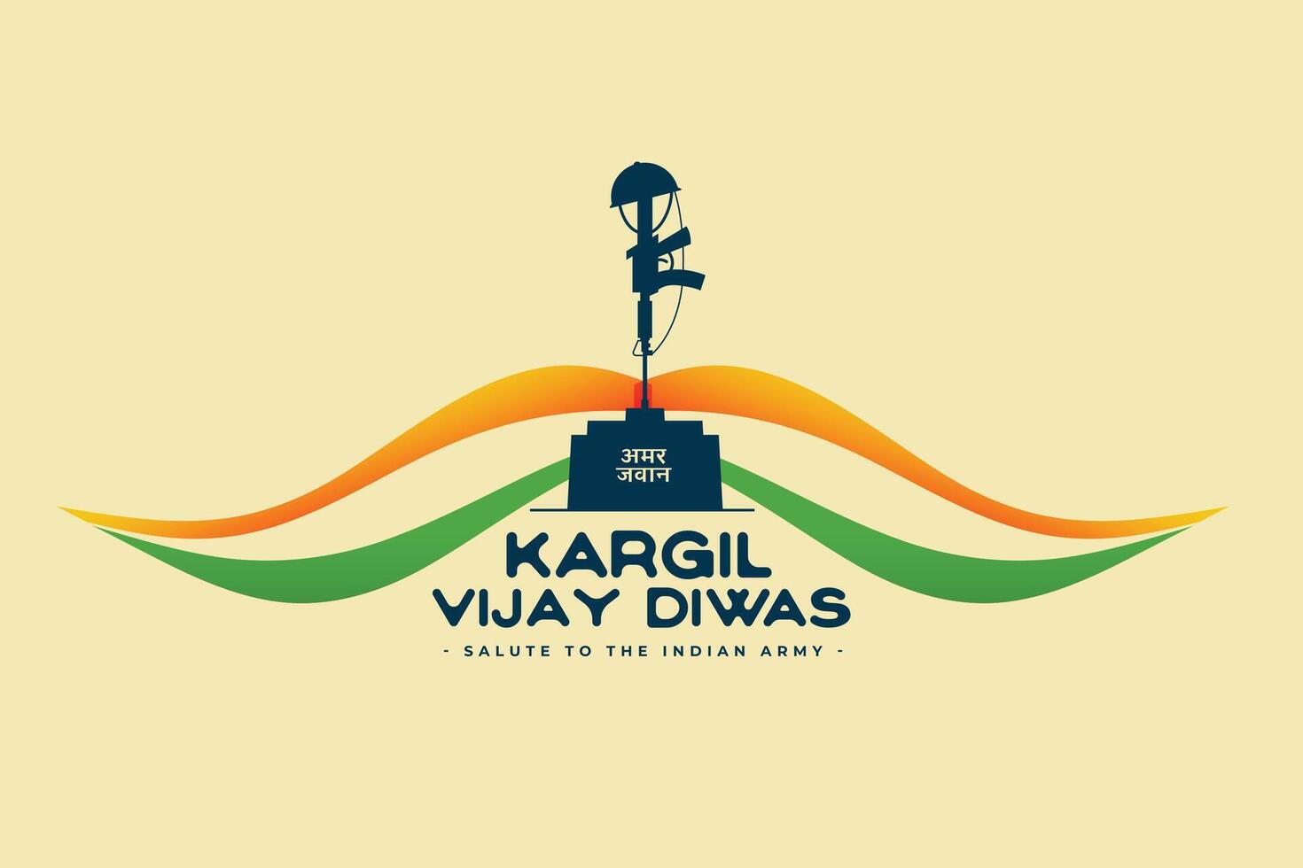 Kargil vijay diwas batalha fundo com bigode tricolor Projeto vetor