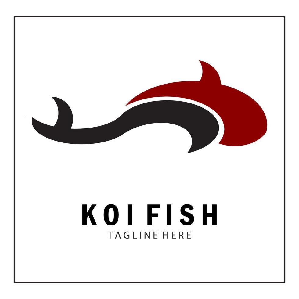 logotipo do peixe koi vetor