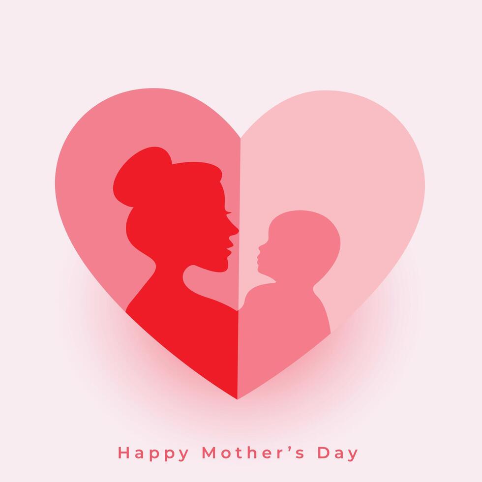 mães dia corações cartão com mãe e criança ilustração vetor