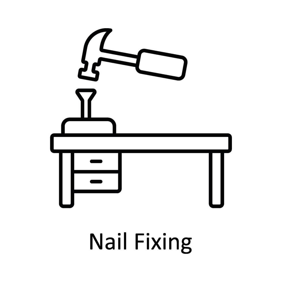 unha fixação vetor esboço ícone Projeto ilustração. fabricação unidades símbolo em branco fundo eps 10 Arquivo