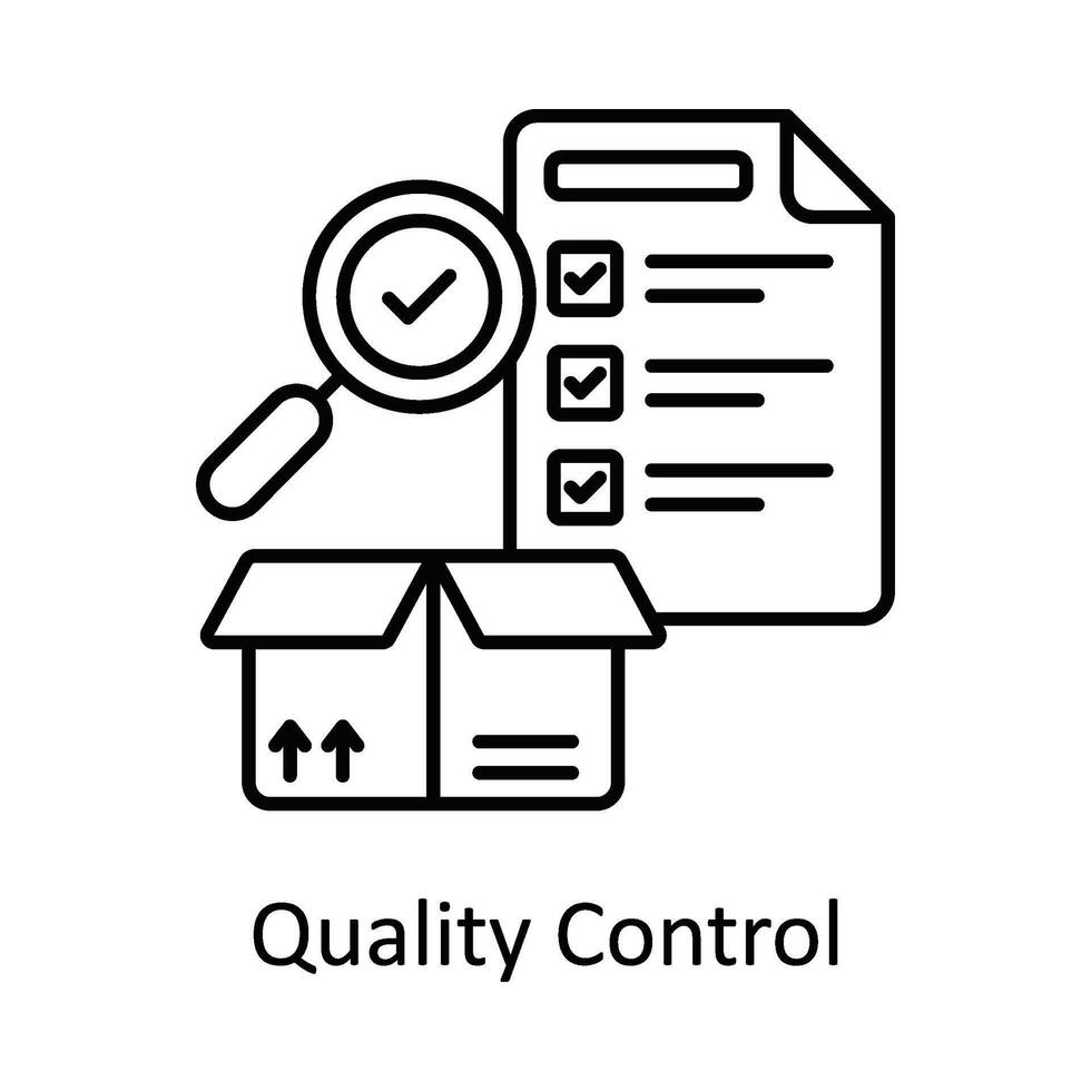 qualidade ao controle vetor esboço ícone Projeto ilustração. fabricação unidades símbolo em branco fundo eps 10 Arquivo