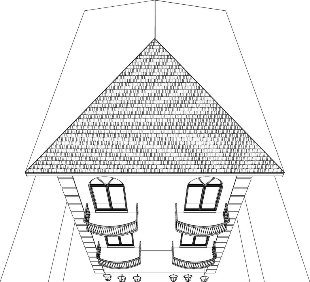 3d ilustração do residencial projeto vetor