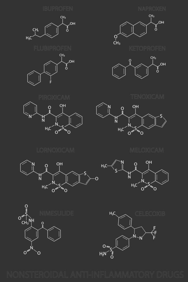 não esteróide anti-inflamatório drogas molecular esquelético químico Fórmula vetor