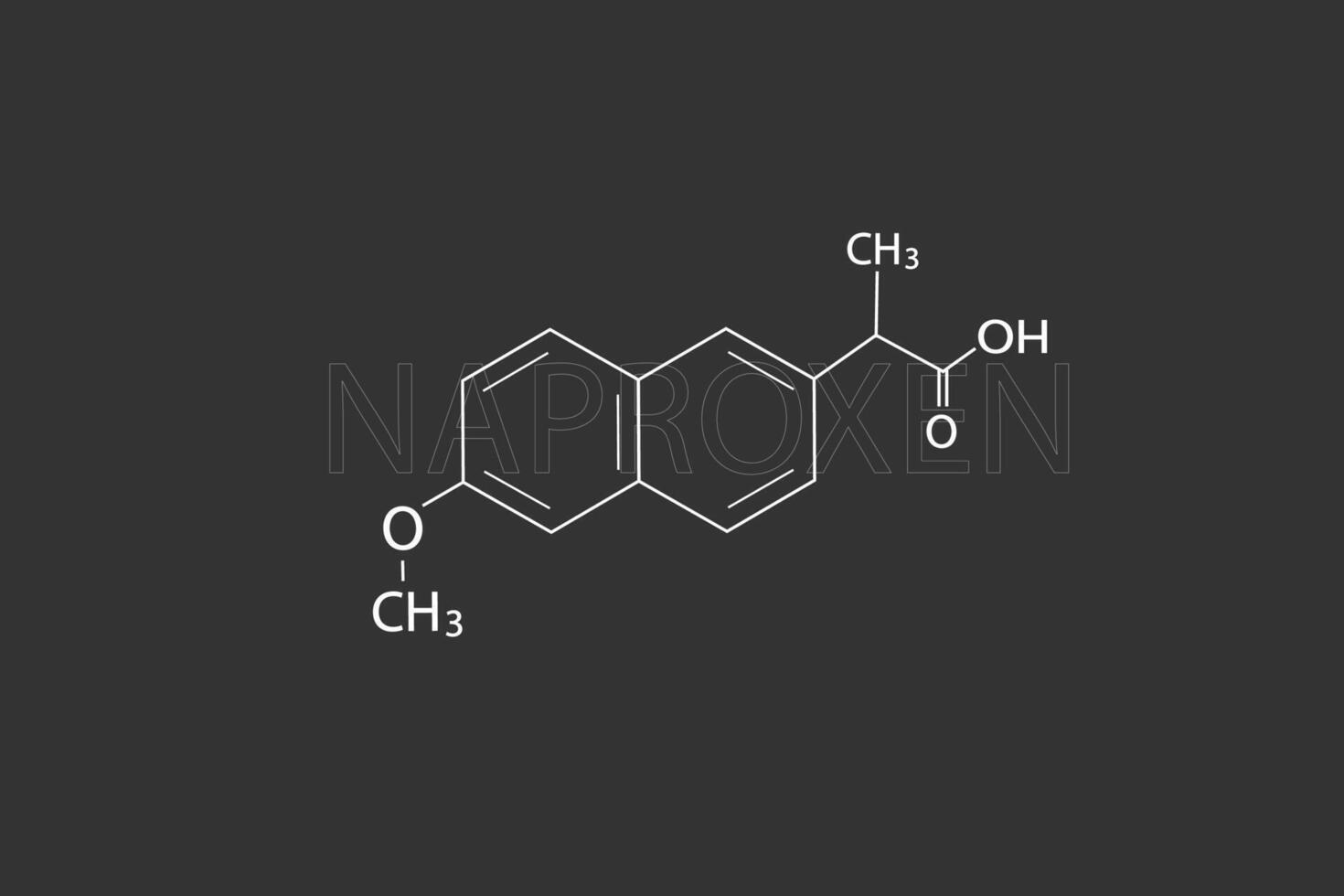 naproxeno molecular esquelético químico Fórmula vetor