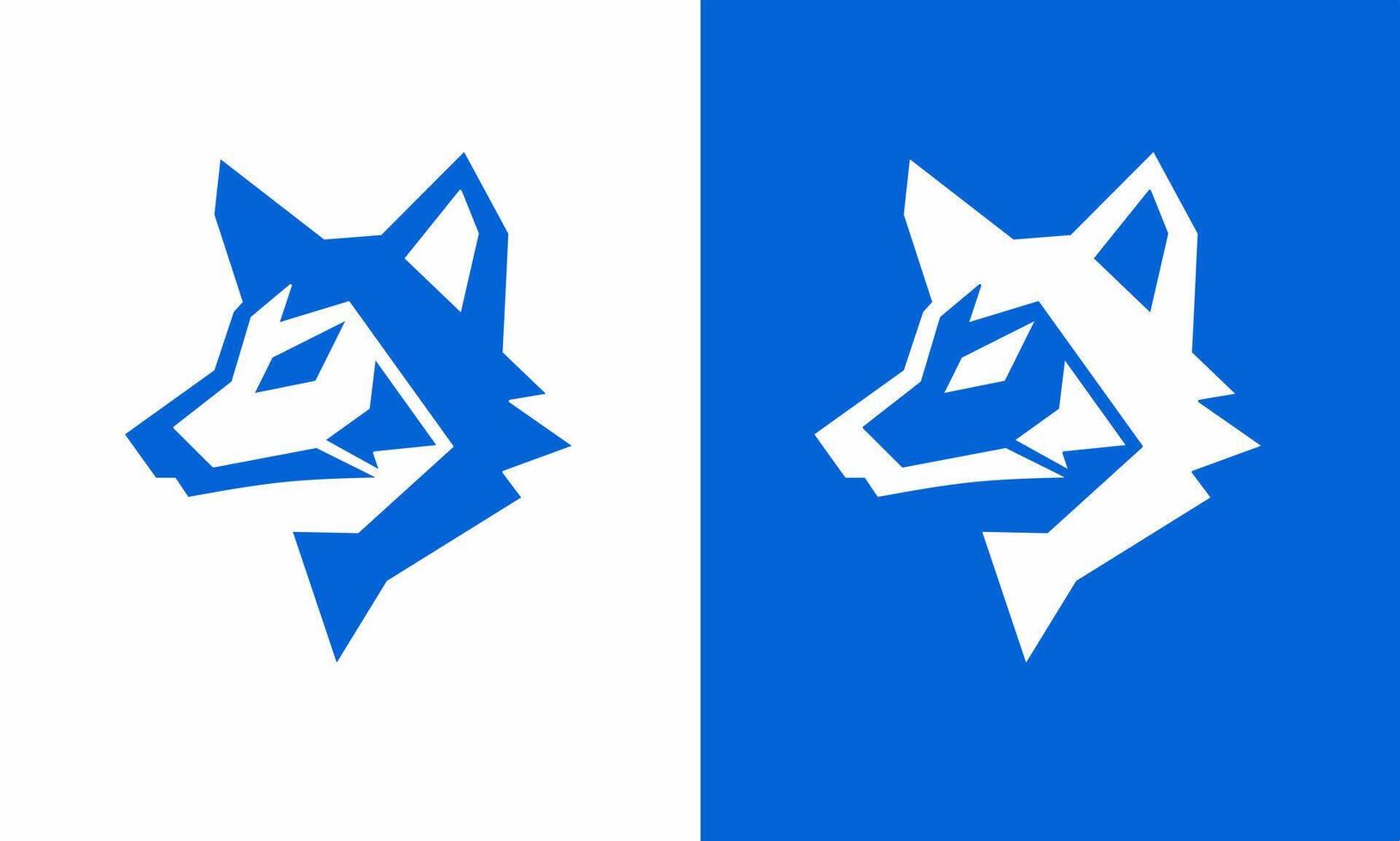 gráfico vetor ilustração do modelo logotipo Projeto Lobo cabeça símbolo dentro azul