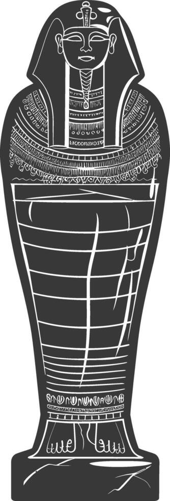 ai gerado silhueta antigo Egito sarcófago Preto cor só vetor