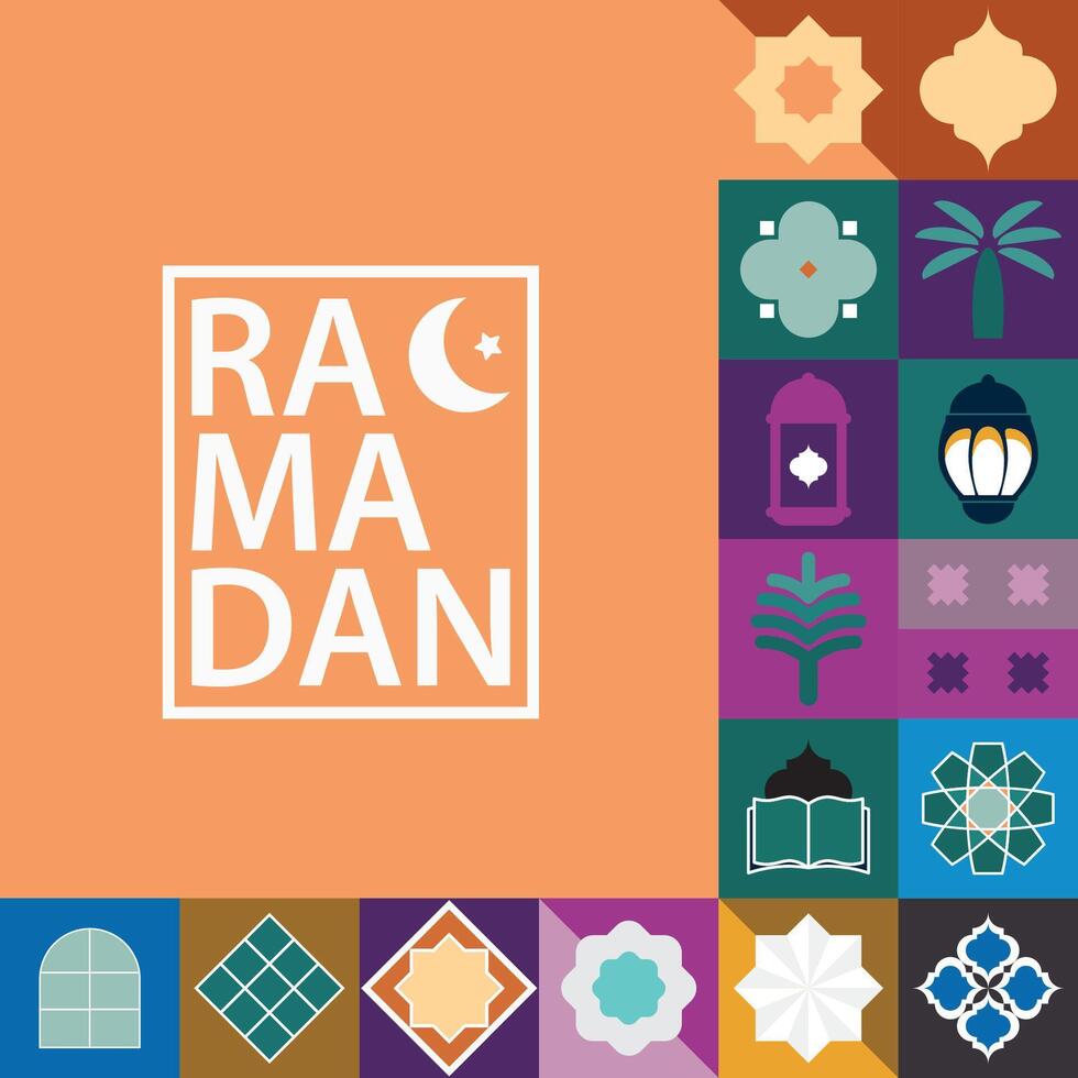 Ramadã kareem, islâmico cumprimento cartão modelo com Ramadã para papel de parede design, cartaz, meios de comunicação bandeira. vetor