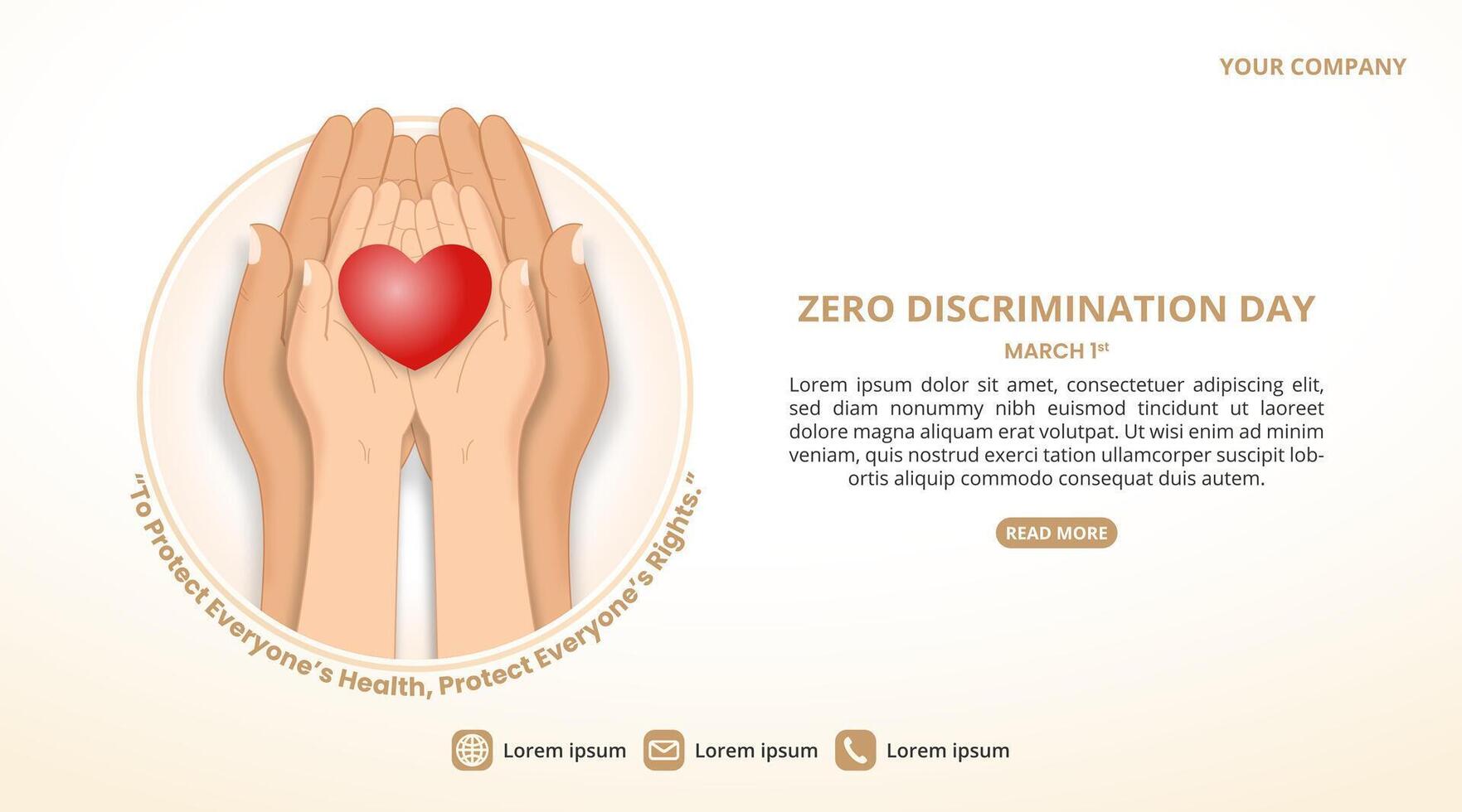 zero discriminação dia fundo com mãos segurando amor vetor