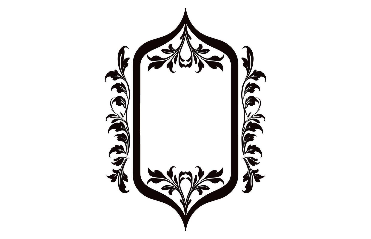 vintage fronteira quadro, Armação vetor Preto contorno, decorativo ornamental canto Projeto elemento