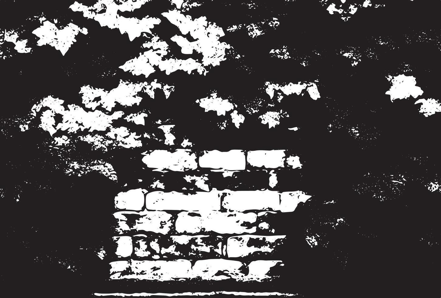 Sombrio velho Castanho pedra parede consistindo do maciço tijolos e trançado com escalada plantas. vetor