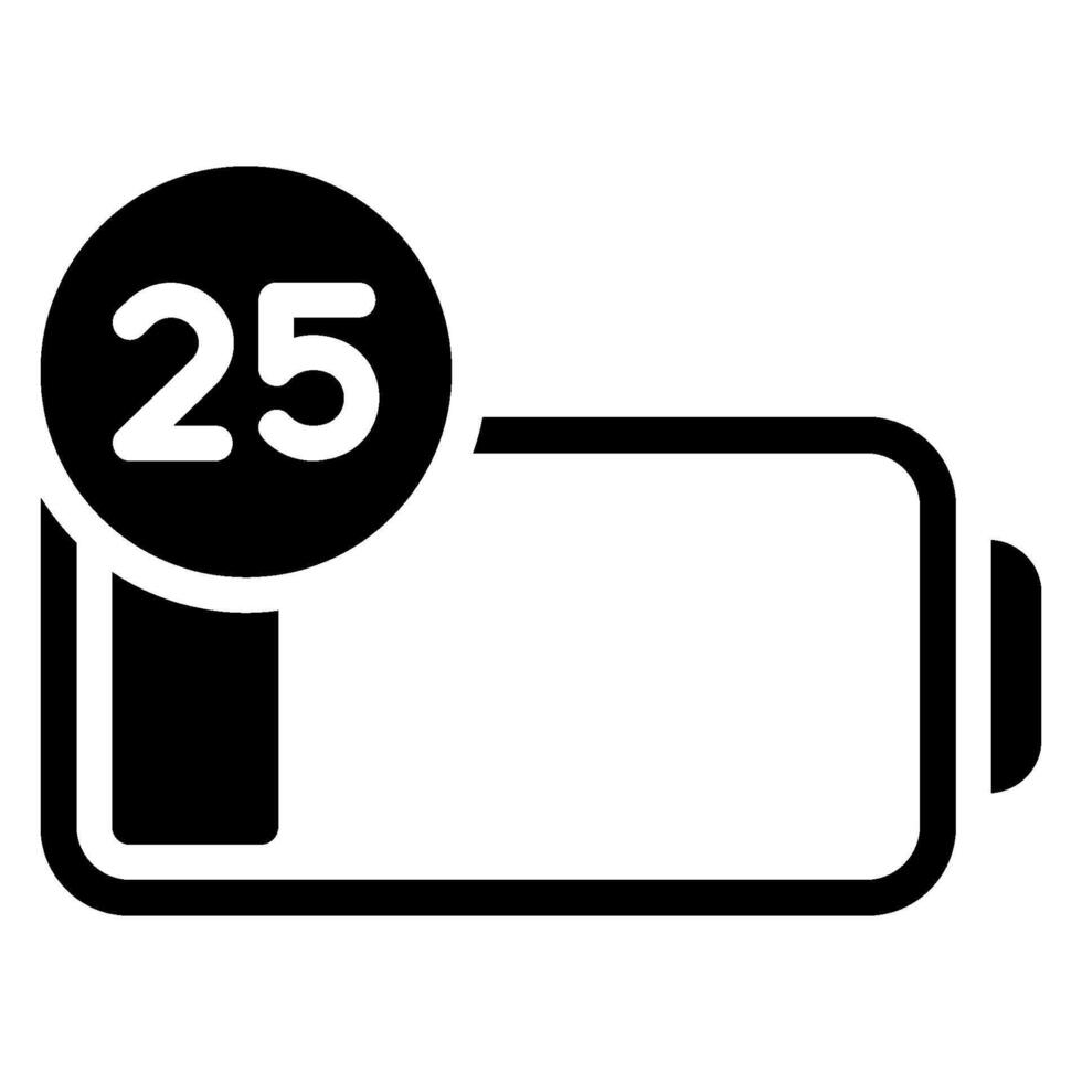 ícone de glifo de bateria vetor