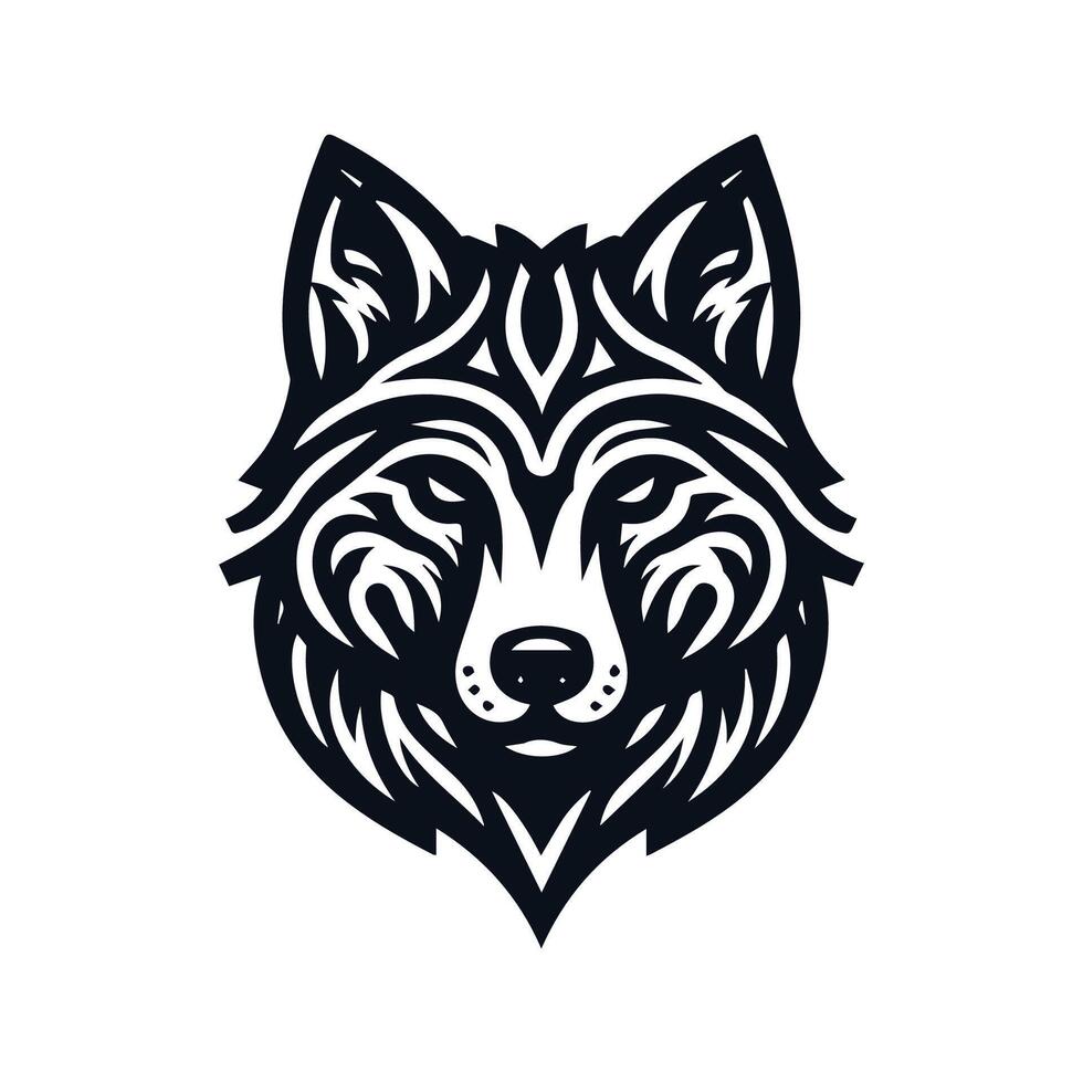 Lobo logotipo frente visualizar, Lobo cabeça silhueta logotipo do animal face clipart. coiote ícone caçador predador animais selvagens símbolo vetor